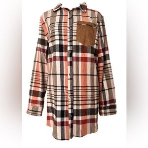 MarleyLilly Plaid Layering Tunic -In Pumpkin
